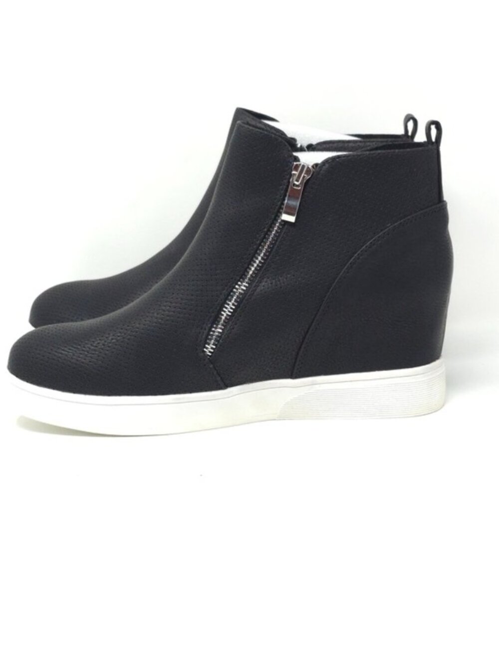 Journee Collection Pennelope Wide Width Double Zip Wedge Sneakers 11W - Picture 6 of 9